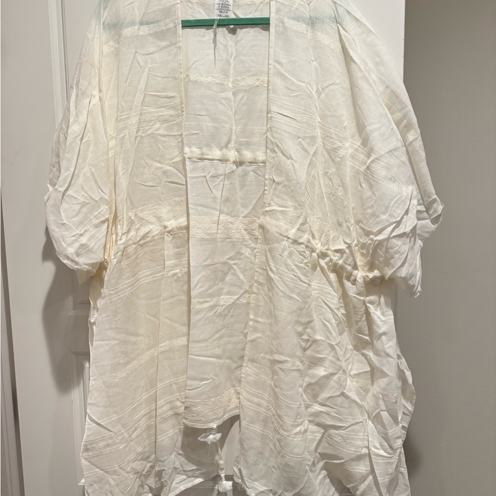 J. Crew Cream Textured Swim Cover